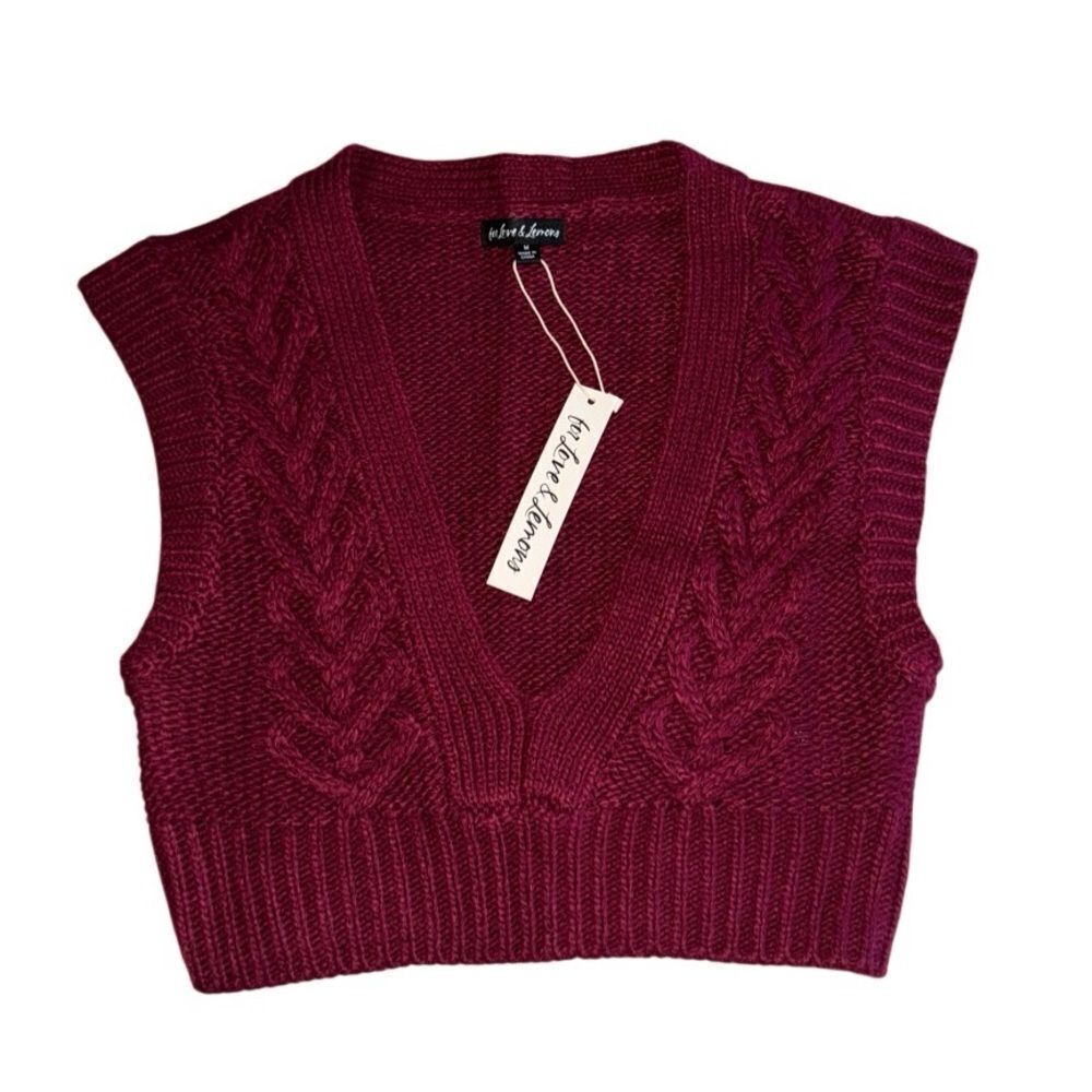 NWT FOR LOVE & LEMONS Women's Layton Cropped Vest Size Medium - Picture 6 of 9